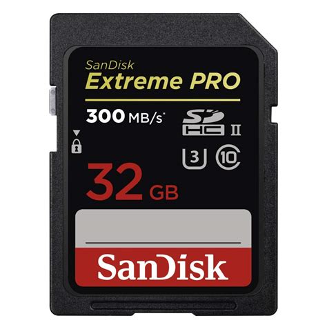 SanDisk Extreme PRO 32 GB up to 300MB/s UHS-II Class 10 U3 SDHC Memory ...