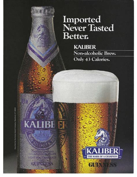 1986 Guinness Kaliber Non-Alcoholic Beer Bottle & Glass Vintage Photo ...