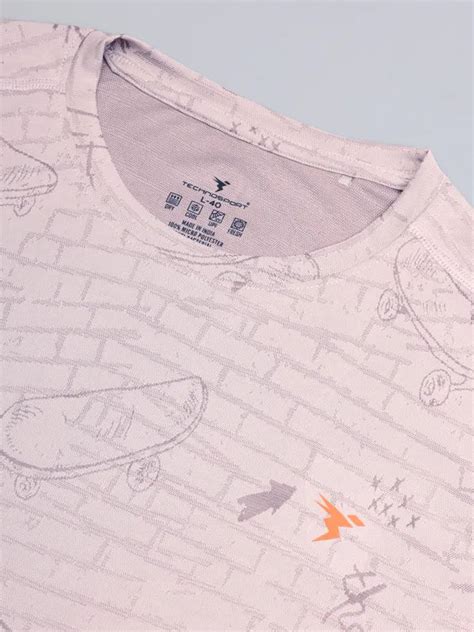 Men Jacquard Slim Fit Crew Neck T-shirt with DOUBLE COOL