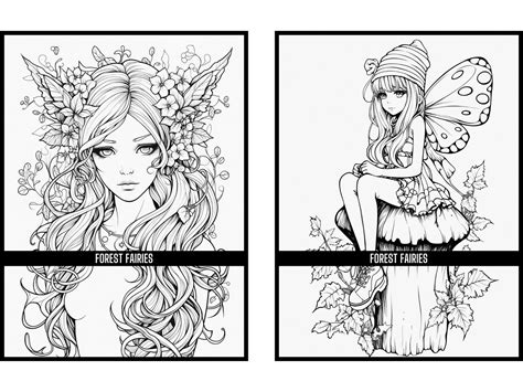 50 Forest Fairies Coloring Pages: Whimsical Coloring Pages for All Ages Printable PDF - Etsy