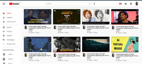 YouTube Clone with HTML, CSS, and JavaScript