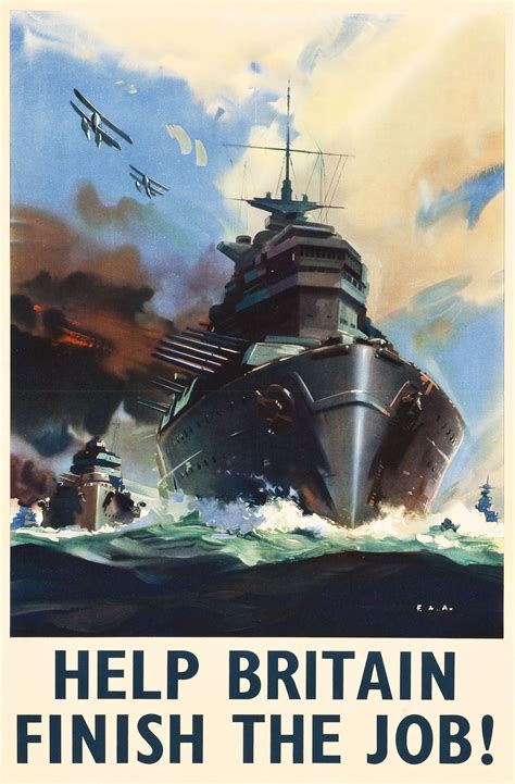 World War II Propaganda (1940s). British Naval Poster (20" X 30") "Help ...
