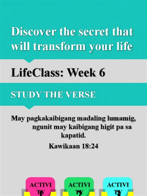 Image result for Life Class Lesson 1