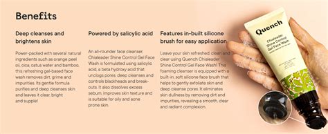 QUENCH BOTANICS QUENCH Shine Control Gel Face Wash With In-Built ...