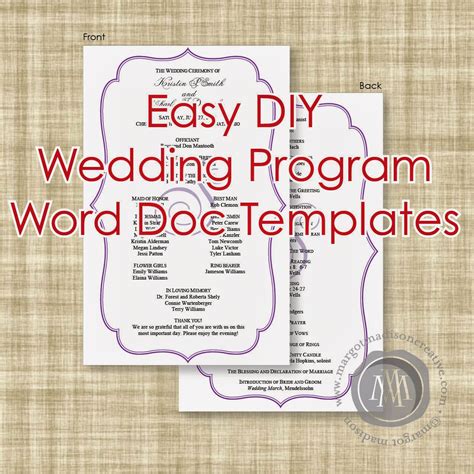 How to Make Wedding Programs On Word 的图像结果