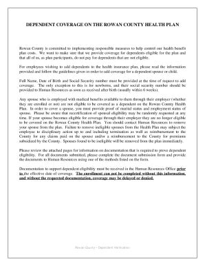 Fillable Online Dependent Eligibility (PDF) Fax Email Print - pdfFiller