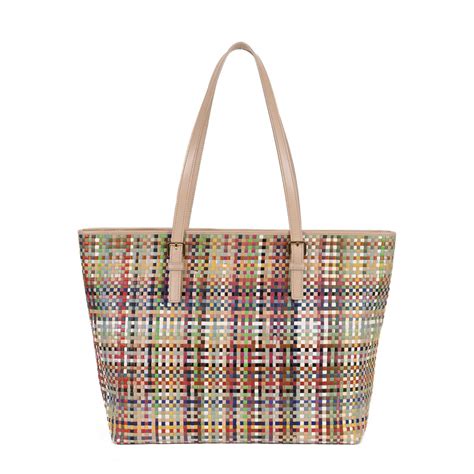 Buy Matt Beige Multi Leather Tote Bag - Calonge