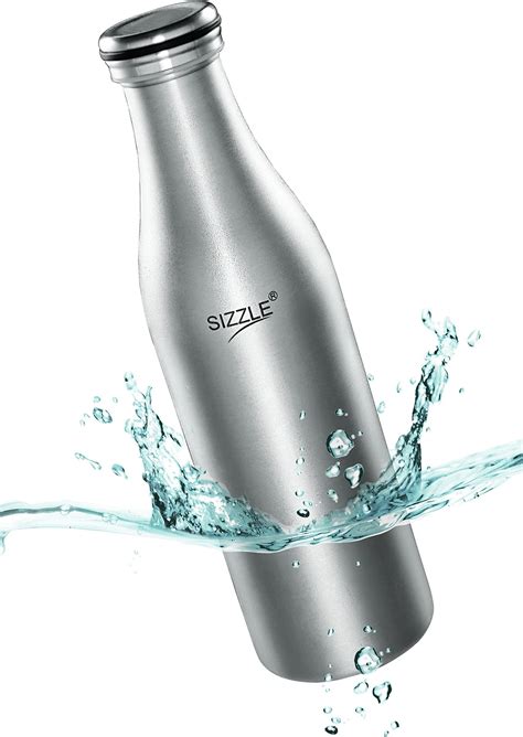 Sizzle Stainless Steel Water Bottle, 1000ML, Set of 4, Silver : Amazon ...