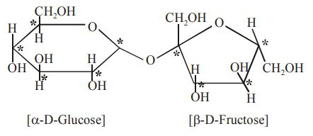 The number of chiral carbons present in sucrose is