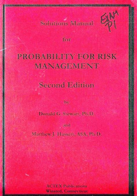 Solutions Manual for Probability For Risk Management : Amazon.in: Books