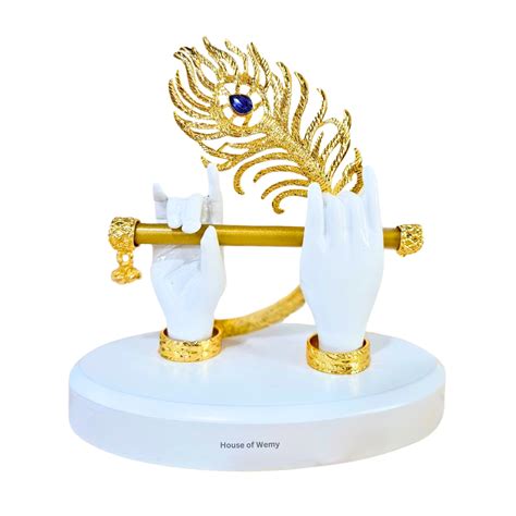 Buy House Of Wemy Gold Plated Melodic Krishna Hands Statue with Flute ...