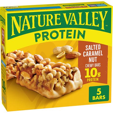 Nature Valley Protein Chewy Granola Bars, Roasted Peanuts, Salted Caramel, Gluten-Free, 201g ...