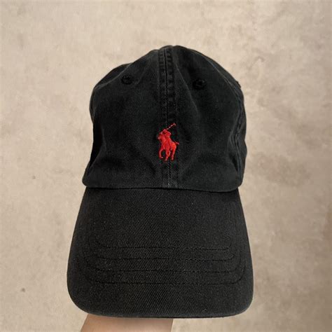 Black polo hat Women’s sizing Always regularly washed - Depop