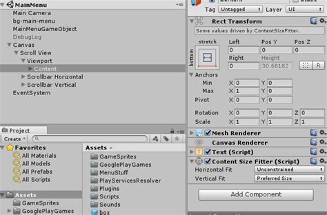 Image result for Dynamic Content Scroll Unity
