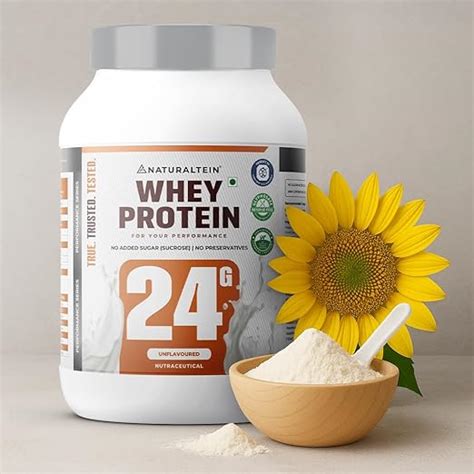NATURALTEIN Natural Whey Max Protein – 1 kg (Unflavoured) | 24 g ...