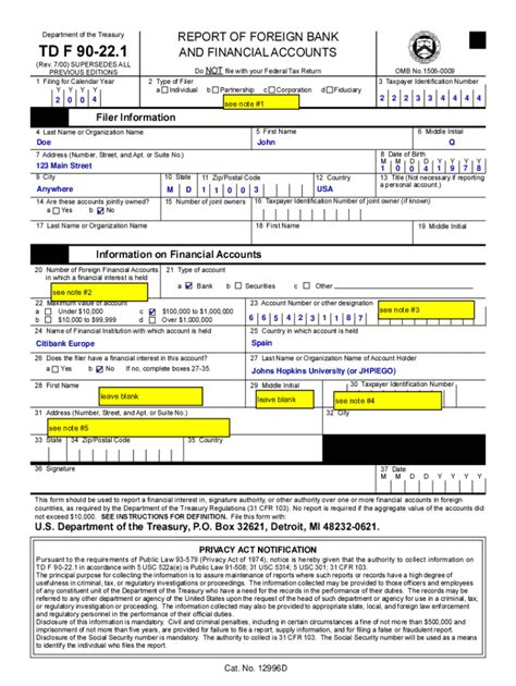 Fillable Online finance jhu Report of Foreign Bank and Financial ...