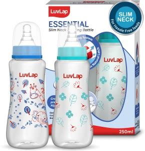 LuvLap Anti-Colic Slim Neck Essestial Baby Feeding Bottle, Jungle Tales ...