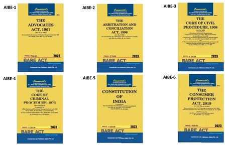 Buy AIBE Bare Acts Combo without Notes 2023 EDITION- as per Bar Council ...