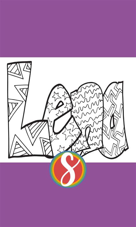 Free "Lena" Name Coloring Page — Stevie Doodles
