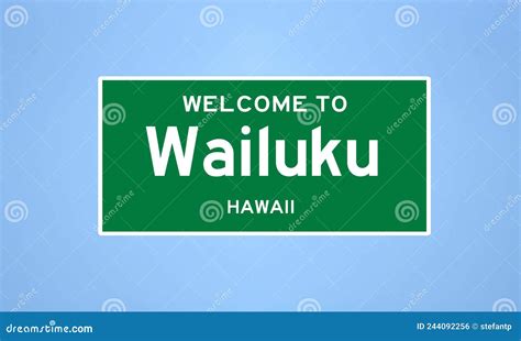 Wailuku, Hawaii City Limit Sign. Town Sign from the USA. Stock ...