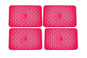 The Furnishing Tree 4 Units PVC Fridge Mat/Placemat 12x17 inches Pink ...