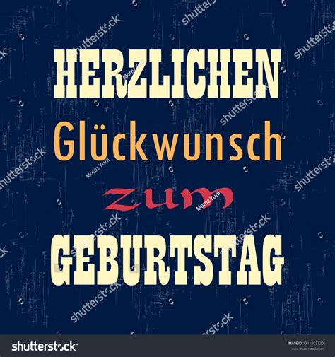Herzlichen Zum Geburtstag Happy Birthday German Stock Vector (Royalty ...