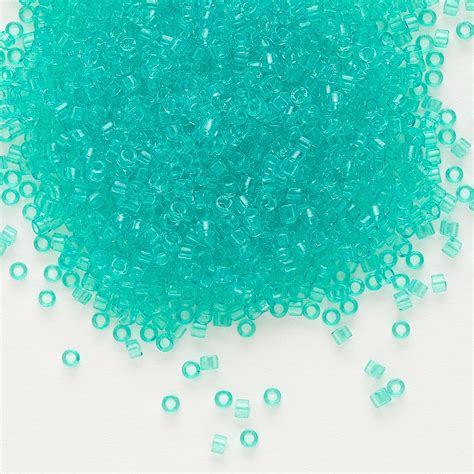 Seed bead, Delica®, glass, pkg/50g, #11 round, transparent outside dyed ...
