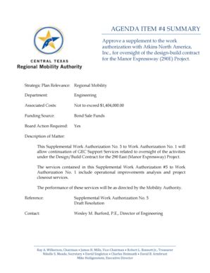 Fillable Online Approve a supplement to the work authorization with ...