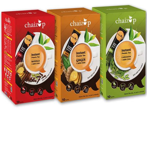 Chaizup Premium 1 Min Instant Assorted Tea Pack - 30 Sachets | Cardamom ...