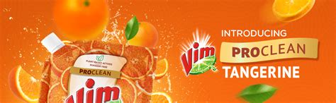 Vim ProClean Dishwash Liquid Gel with Tangerine Freshness, Gentle on ...