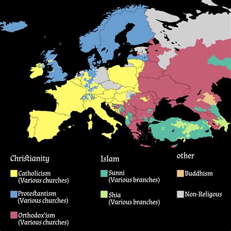 Rough Religious Map Of Europe. by u/iziyan - Maps on the Web