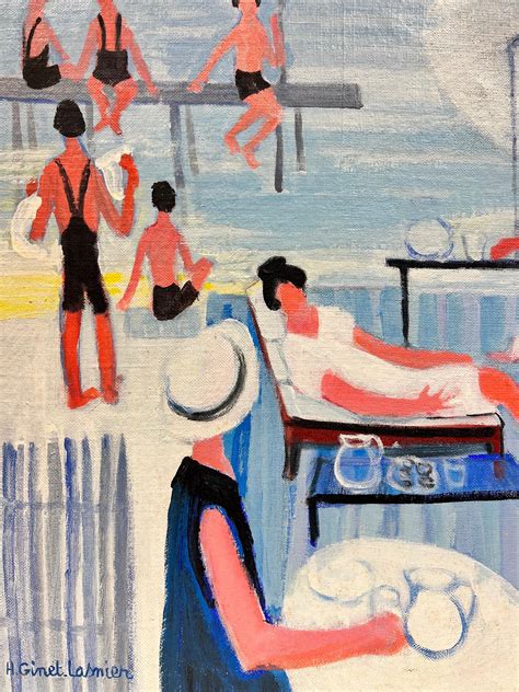 Huguette Ginet-Lasnier - Huge French Contemporary Modernist Oil ...