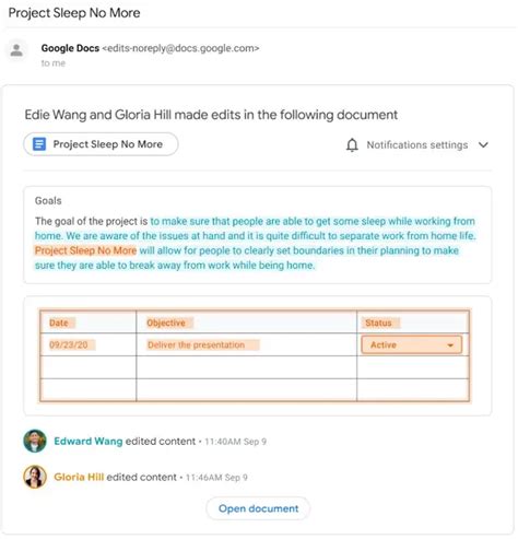 Image result for Google Doc Email Notification