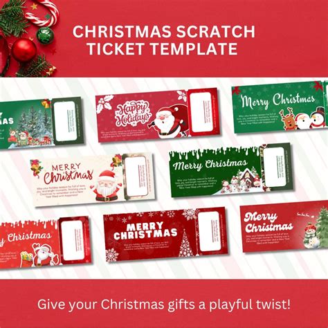DIY Christmas Scratch Ticket Template Christmas Scratch Card Template - Etsy