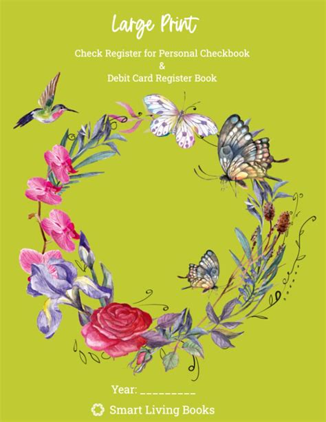 Smart Living Large Print Check Register For Personal Checkbook And ...