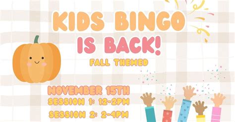 Kids Bingo is Back - Fall Themed, 30 West Chestnut Street, Souderton ...