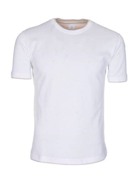 ELEVENTY Platinum Knitted Cotton T-Shirt with faux-layering