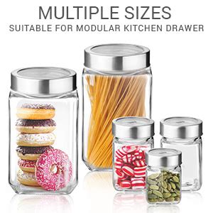 Buy Treo By Milton Cube Storage Glass Jar, 1000 ml Each, Set of 6 ...