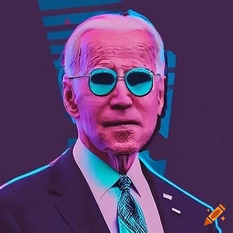 Joe biden in vaporwave sunglasses