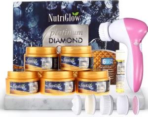 NutriGlow Platinum Diamond & Gold Facial Kit With Face Massager Combo ...