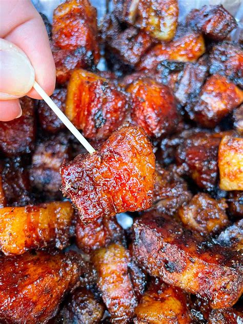 Smoked Pork Belly Burnt Ends - Tender, sweet, easy, lip-smacking recipe!