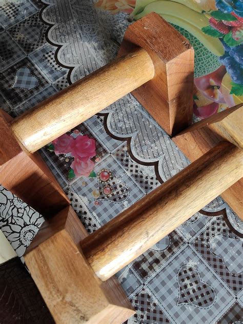 Buy FIRE FITNESS wooden push up bar-wooden paralletes non slip mat ...