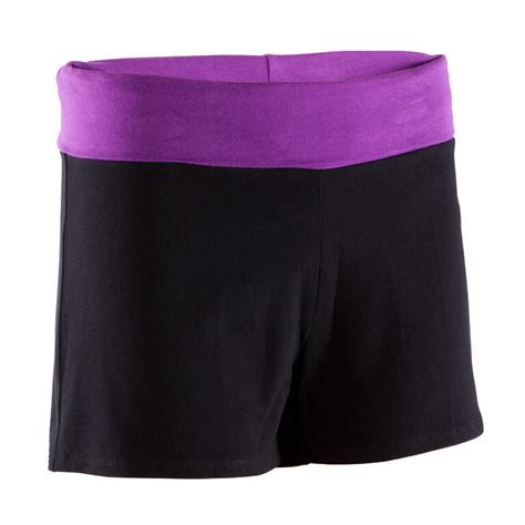 Yoga Women's Organic Cotton Shorts - Black/Purple