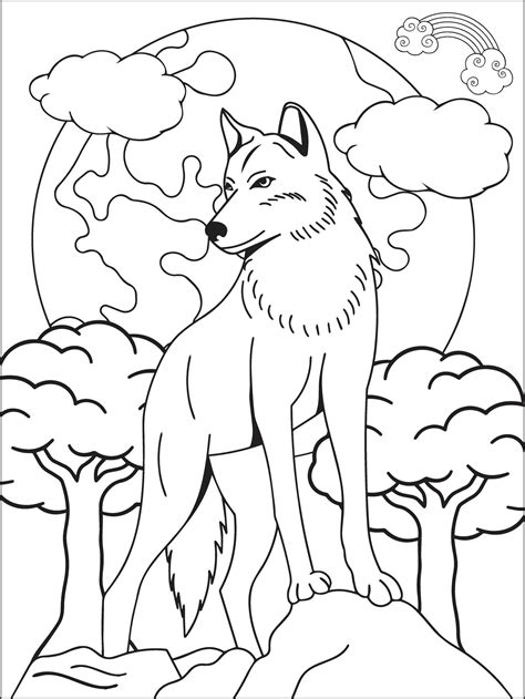 Cool Wolf Coloring Pages