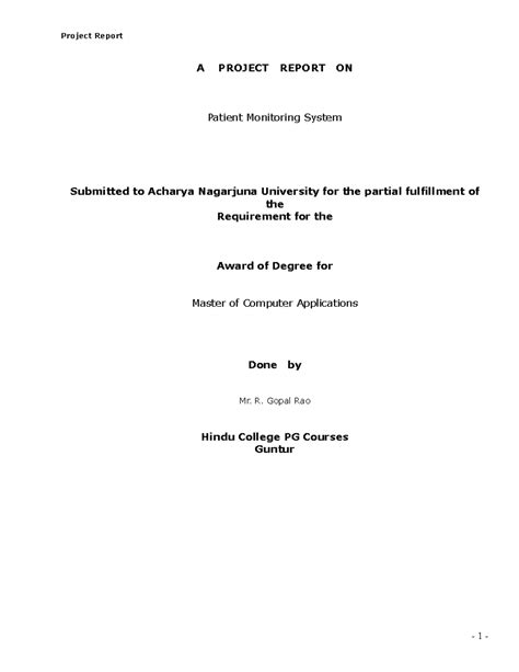 Patient Record Management System Project Report - A PROJECT REPORT ON ...