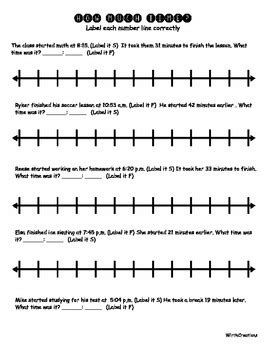 Image result for Time Number Line Journal
