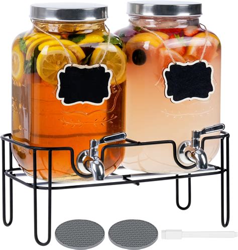 Amazon.com | MosJos Drink Dispenser Set of 3 - Beverage Dispenser with ...