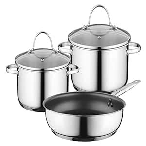 Buy Bosch HEZ9SE030 3-Piece Cookware Set 2 Pots 1 Pan for Induction ...