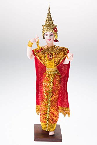 Buy Woman in Native Red Dress Costume Dancing Thailand Siam Doll and ...