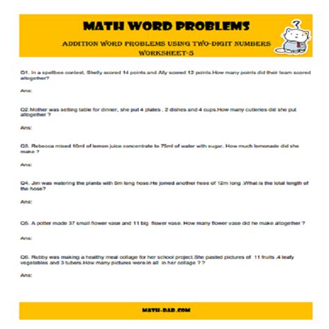 Image result for Grade 5 Math Word Problems